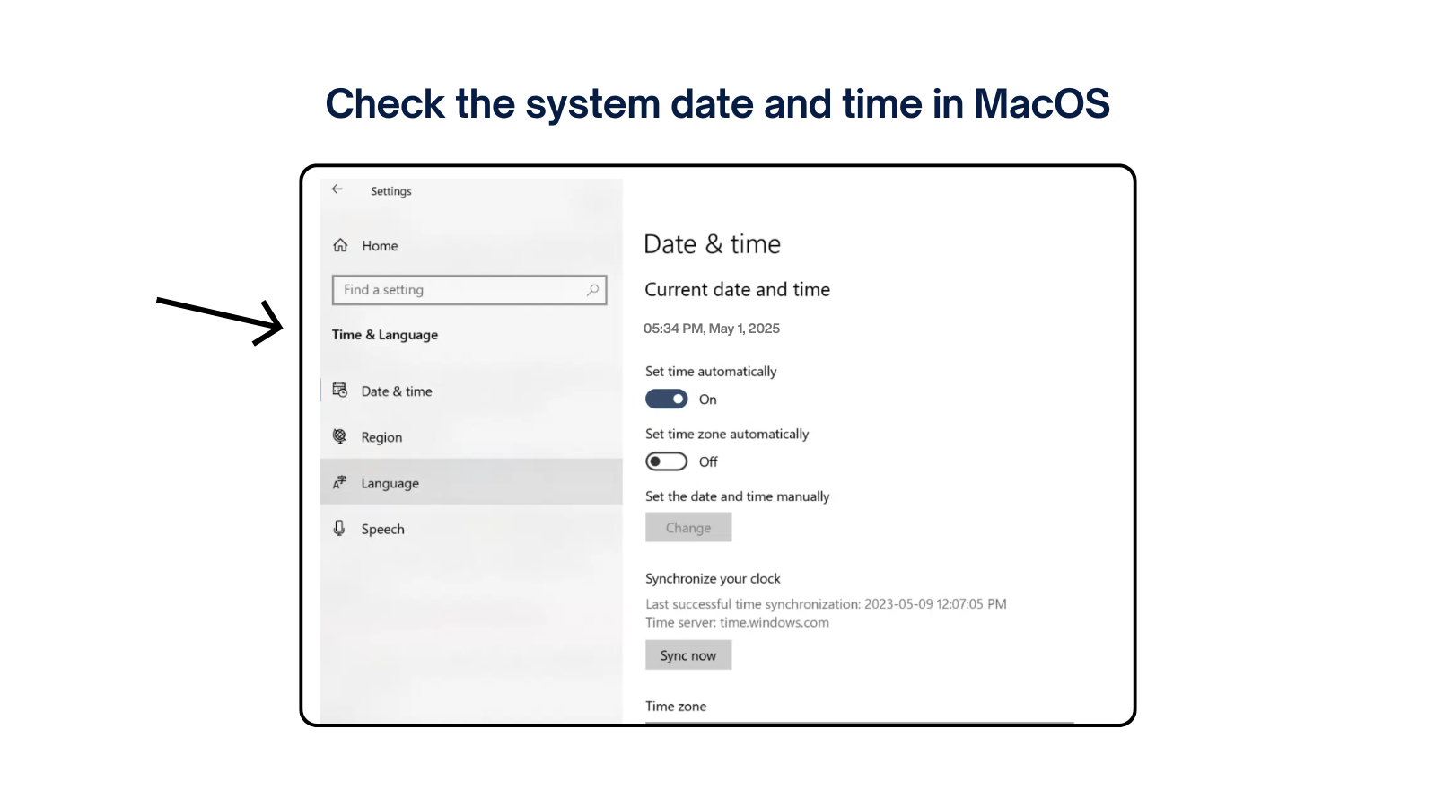 Windows date & time