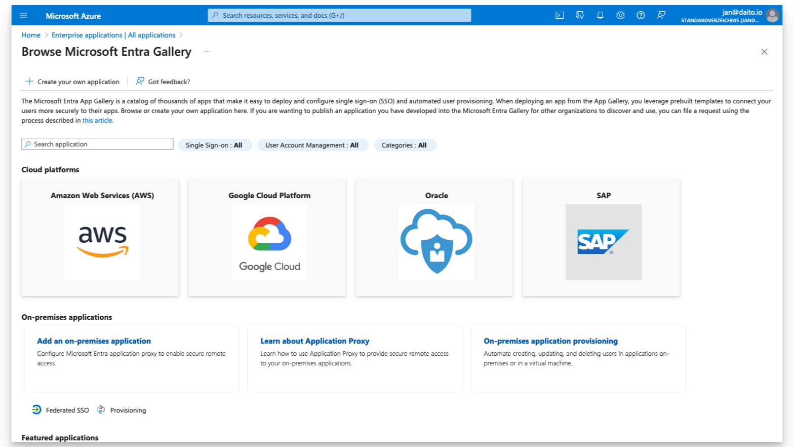 Microsoft entra gallery