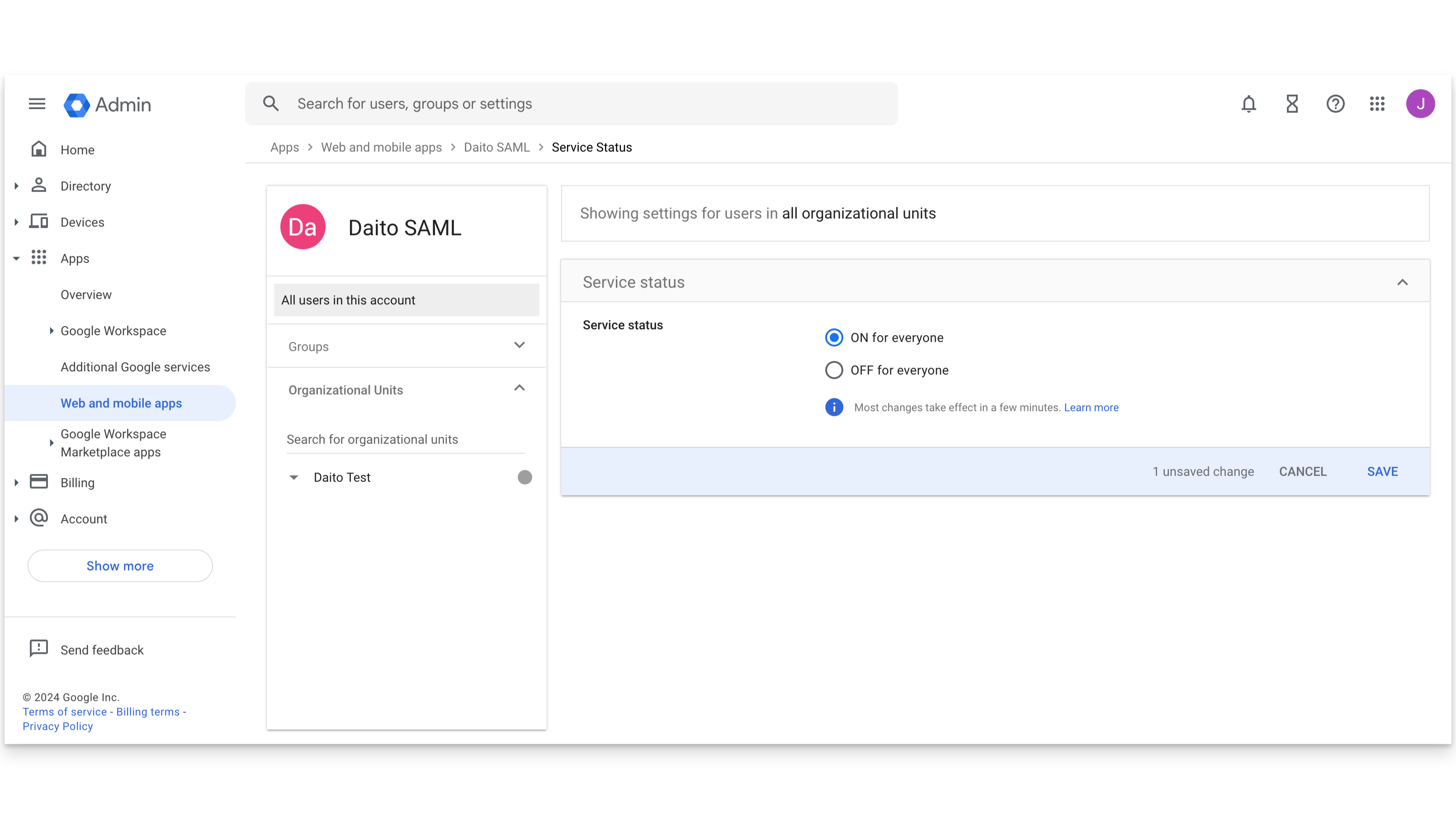 Google Daito Saml