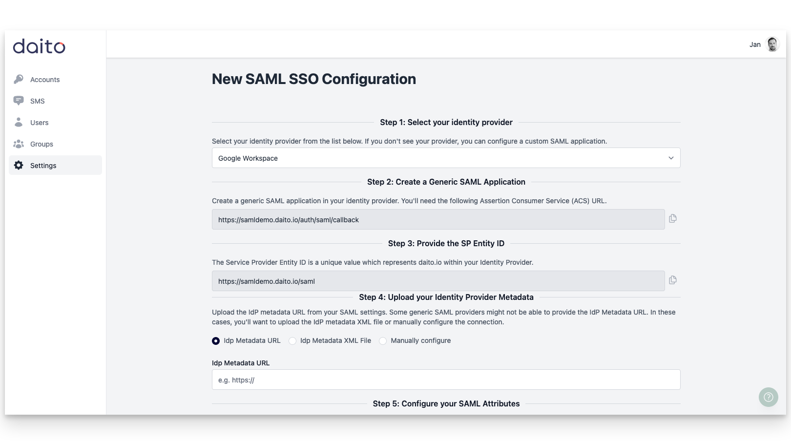 Daito 2FA Google SSO