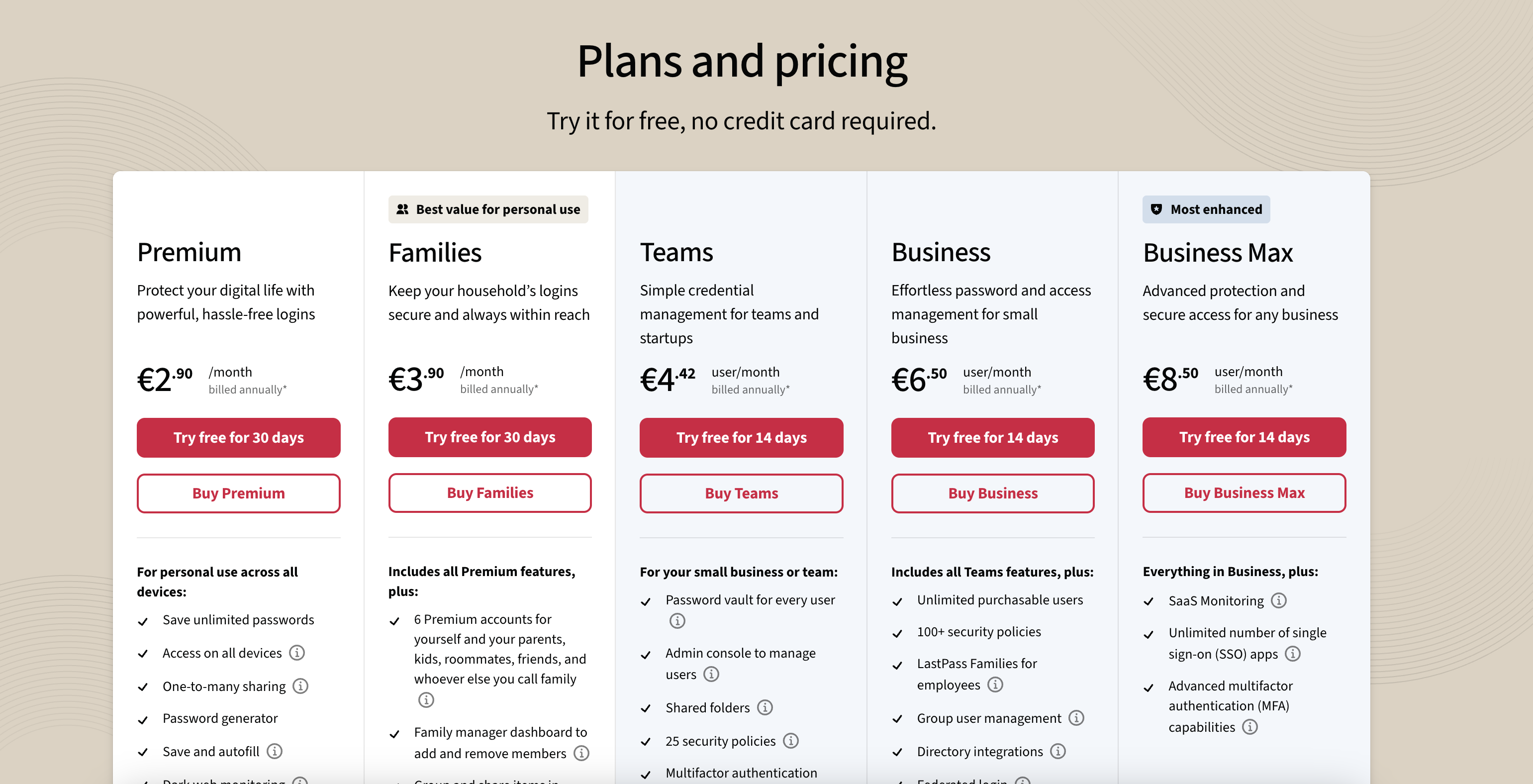 lastpass pricing