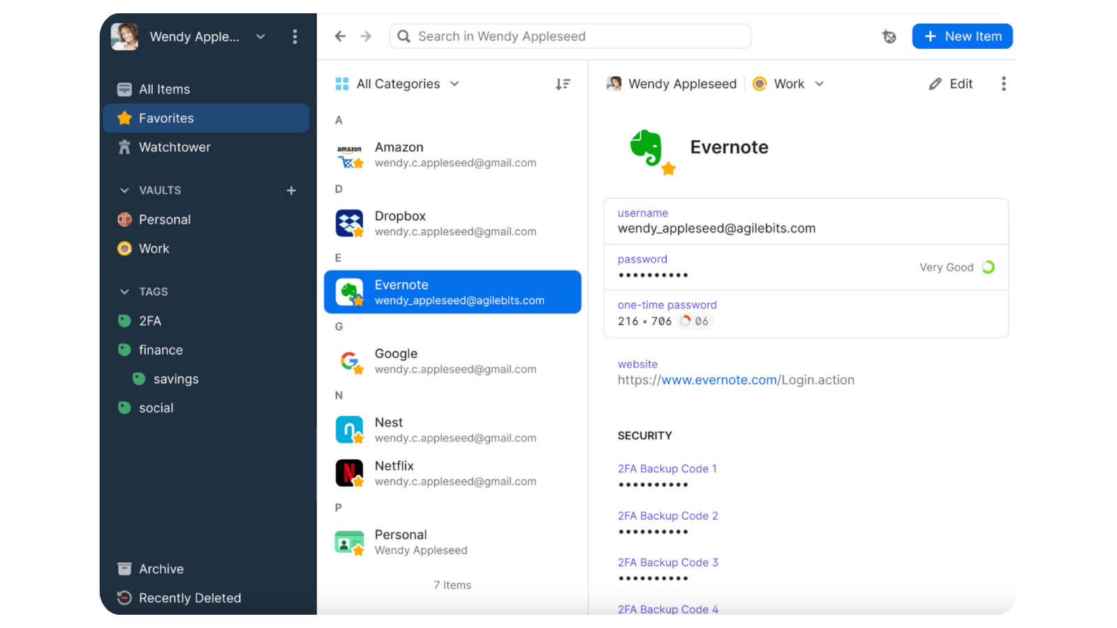 1Password dashboard 1Password dashboard