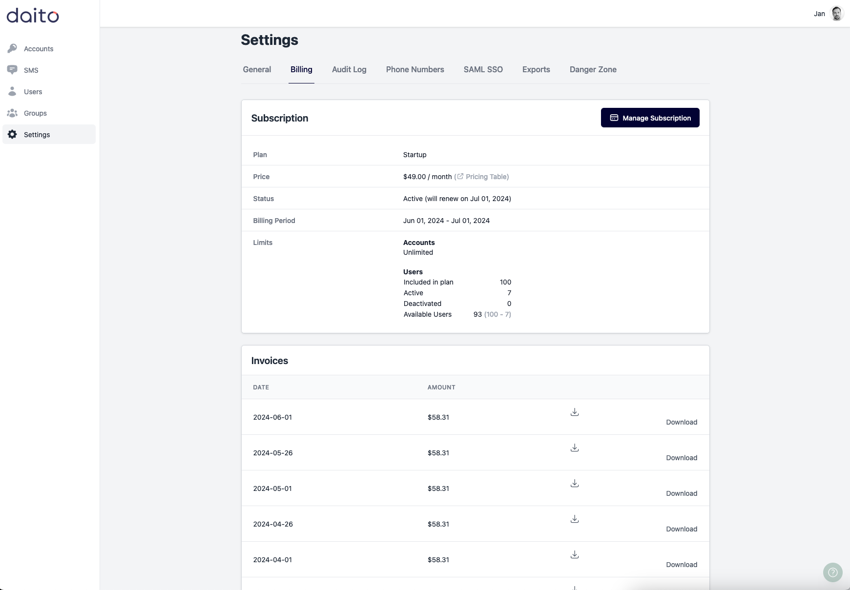 daito manage subscription daito manage subscription